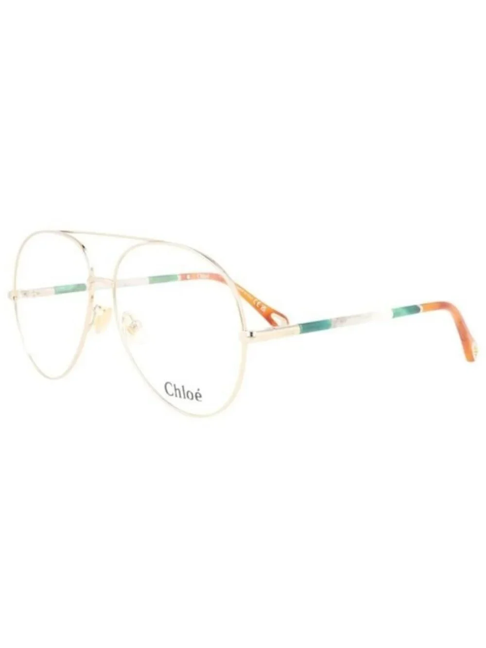 New Chloé Womens Aviator Gold Gold Transparent Fashion Designer Eyeglasses